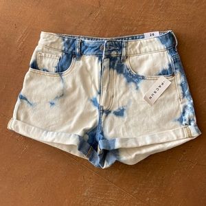bleach dyed Jean shorts